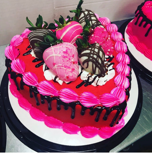 Heart Shaped Cake with Berries